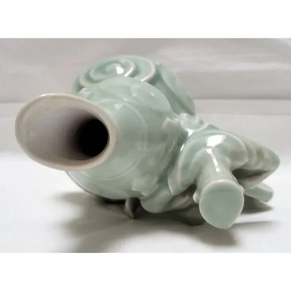 Vintage The Bombay Company Jade Green Porcelain Yin Yang Monkey Riding Teapot - Picture 5 of 6